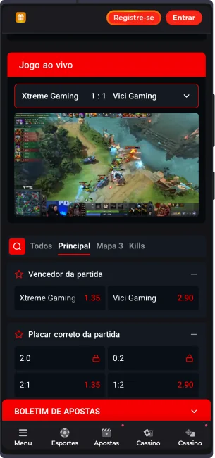 No aplicativo MC Games, os usuários do Brasil têm acesso a transmissões ao vivo dos jogos