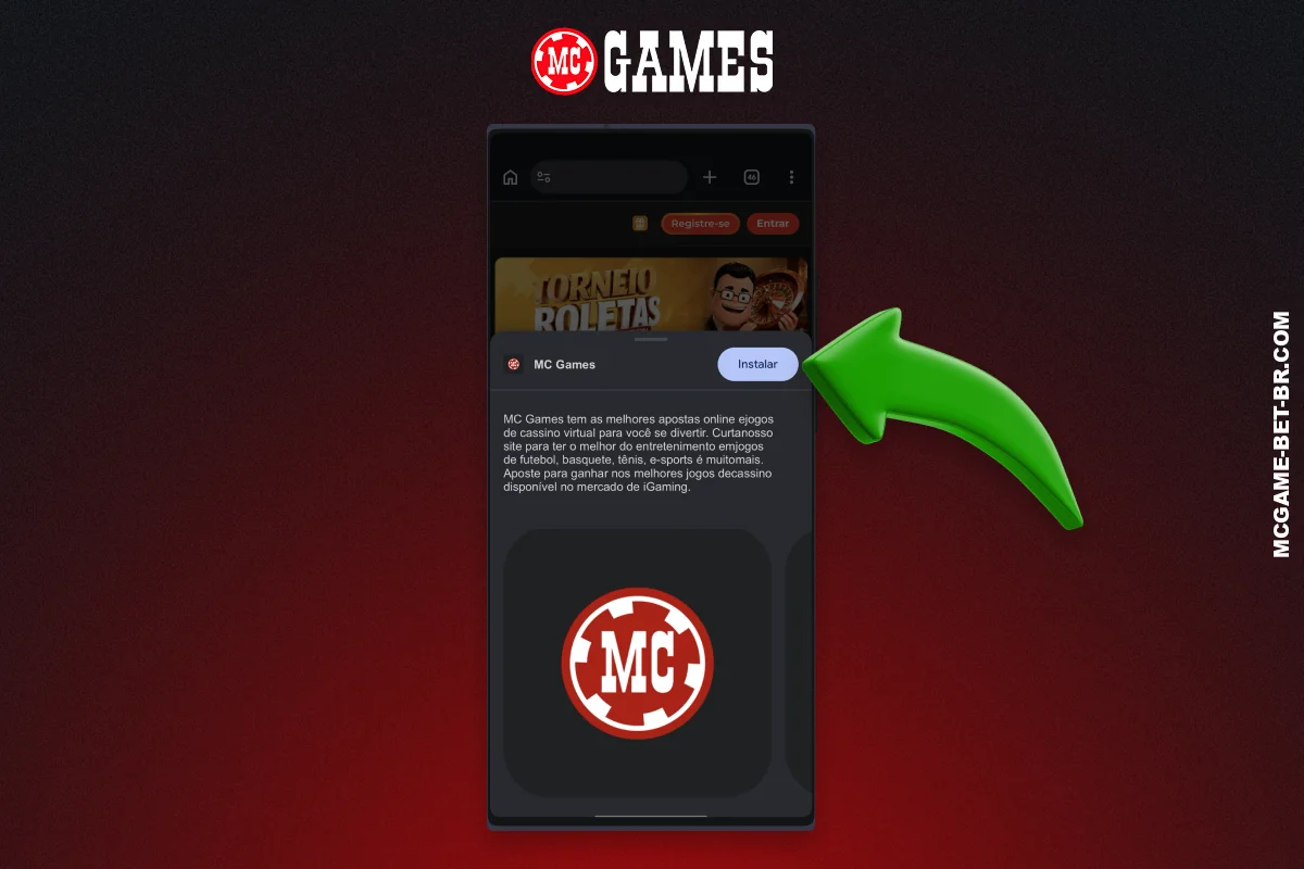 Para concluir a instalação do aplicativo MC Games no Android, é necessário confirmar esta ação