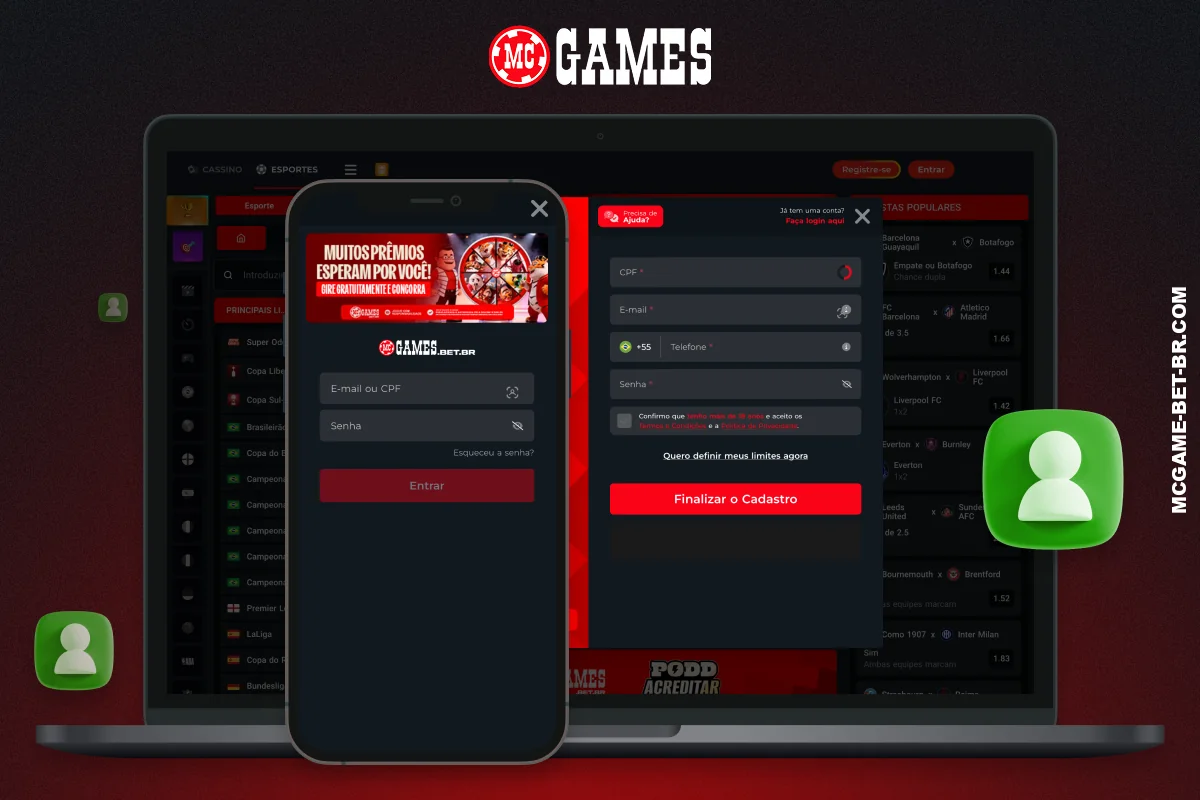 Após se cadastrarem na MC Games, os usuários do Brasil podem acessar suas contas, fazer depósitos e começar a apostar